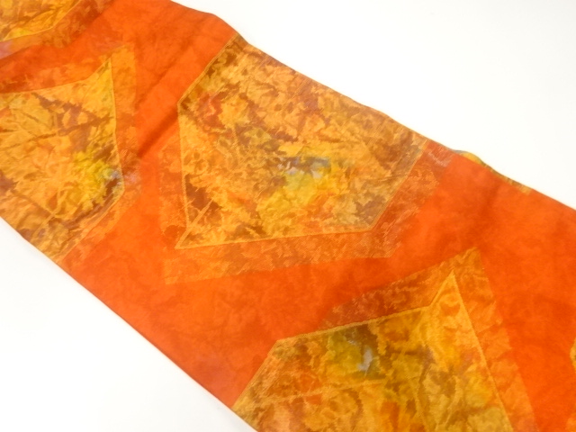 JAPANESE NAGOYA OBI / WOVEN ABSTRACT KIKKO PATTERN